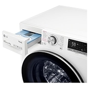 LG  Mașină de spălat LG | 9kg spălare | 1400 rpm | AI Direct Drive™ | Clasa B | Steam™ | TurboWash™ | ThinQ™ | Alb, Front view with tray open , F4WV509S1EA, thumbnail 5