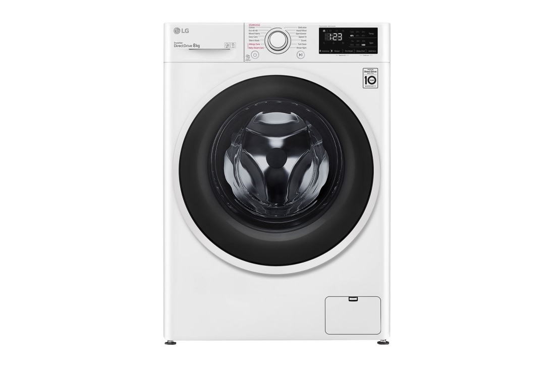 LG Mașină de spălat LG | 8kg spălare | 1400 rpm | AI Direct Drive™ | Clasa B | Steam™ | Smart Diagnosis™ | Alb, F4WV3S8AIDD, F4WV3S8AIDD