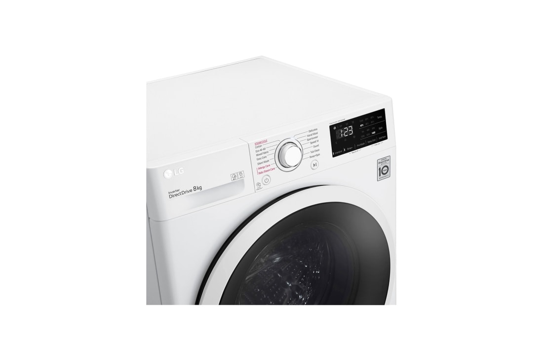 LG Mașină de spălat LG | 8kg spălare | 1400 rpm | AI Direct Drive™ | Clasa B | Steam™ | Smart Diagnosis™ | Alb, F4WV3S8AIDD, F4WV3S8AIDD, thumbnail 3