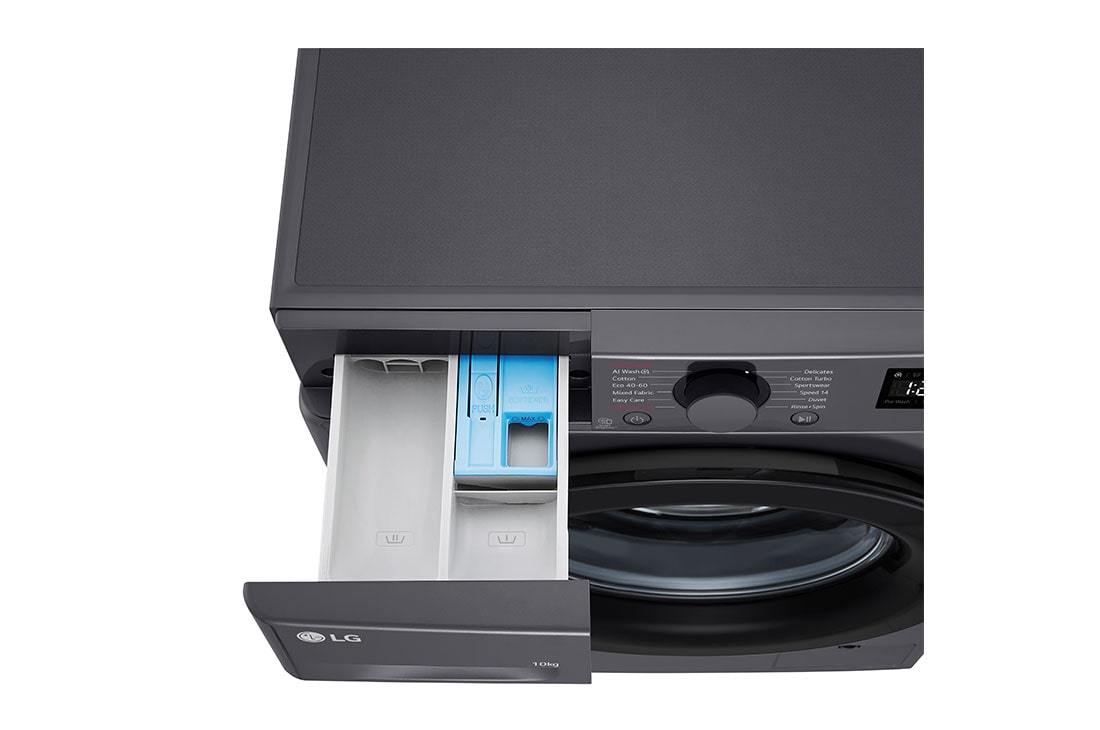 LG Masina de spalat LG, 10 kg, 1400 rpm, Clasa A, Motor Inverter Direct Drive, Steam, Gri Antracit, Top Drawer Open, F4WR510SBM, thumbnail 7