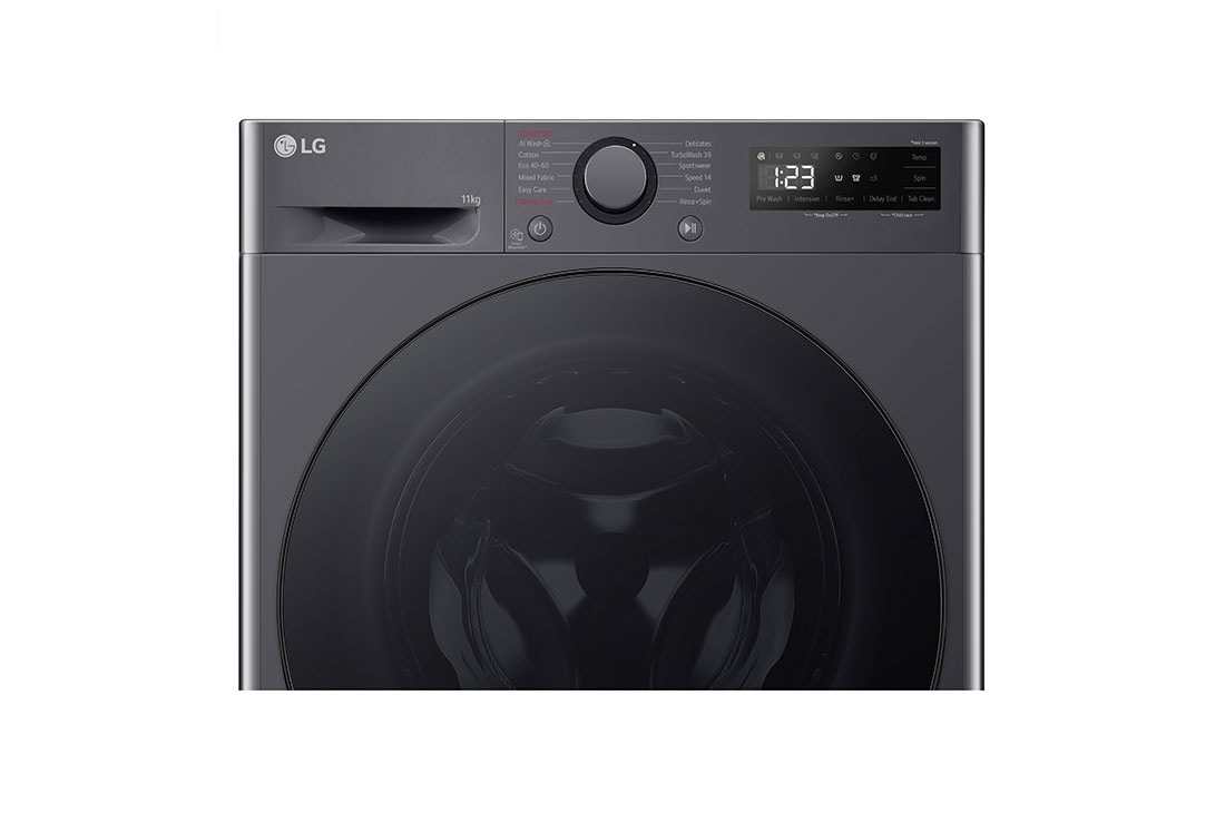 LG Masina de spalat LG, 11kg, 1400 rpm, Clasa A, Motor Inverter Direct Drive, Turbowash, Steam, Gri Antracit, Front perspective, F4WR511S2M, thumbnail 4