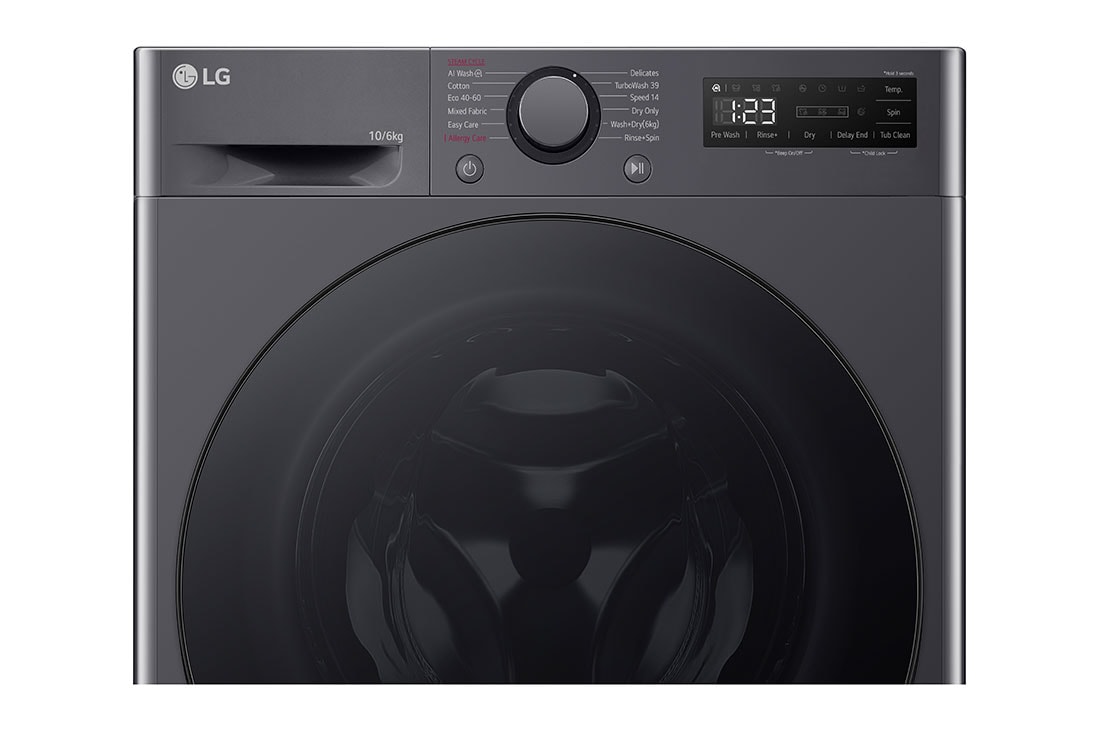 LG Mașină de spălat cu uscător, 10/6kg, 1400rpm, Motor Inverter Direct Drive, Steam, Detail, F4DR510S2M, thumbnail 5