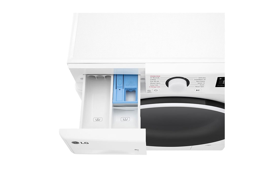 LG Masina de spalat LG, Slim, 8 kg, 1200 rpm, Clasa A, Motor Inverter Direct Drive, Steam, Alb, Top Drawer open, F2WR508S0W, thumbnail 7