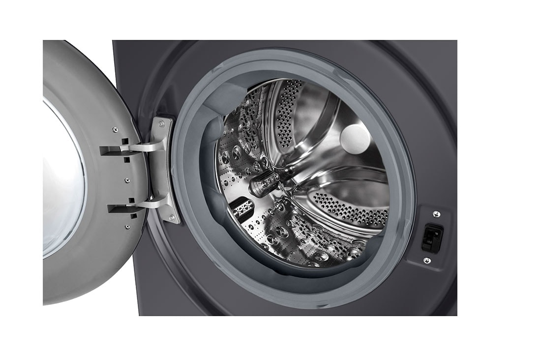 LG Masina de spalat LG, Slim, 8 Kg, 1200 rpm, Clasa A, Motor Inverter Direct Drive, Steam, Gri Antracit, Drum view, F2WR508SBM, thumbnail 4
