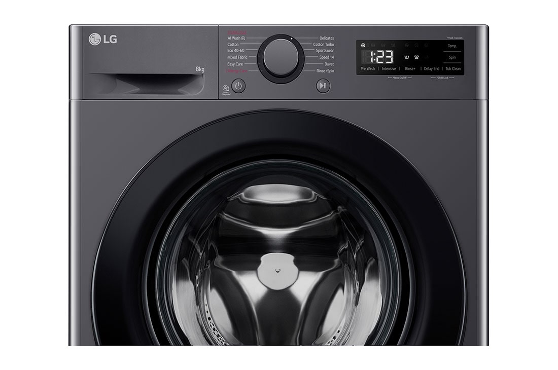 LG Masina de spalat LG, Slim, 8 Kg, 1200 rpm, Clasa A, Motor Inverter Direct Drive, Steam, Gri Antracit, Panel view, F2WR508SBM, thumbnail 5