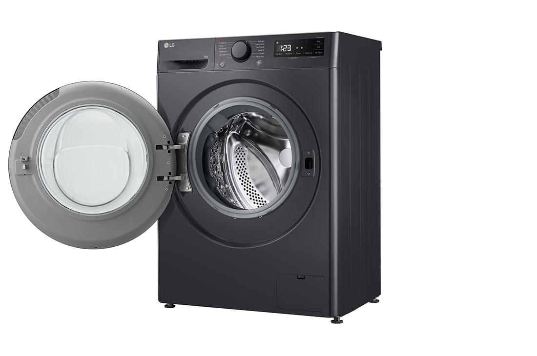 LG Masina de spalat LG, Slim, 8 Kg, 1200 rpm, Clasa A, Motor Inverter Direct Drive, Steam, Gri Antracit, Right side door open, F2WR508SBM, thumbnail 11