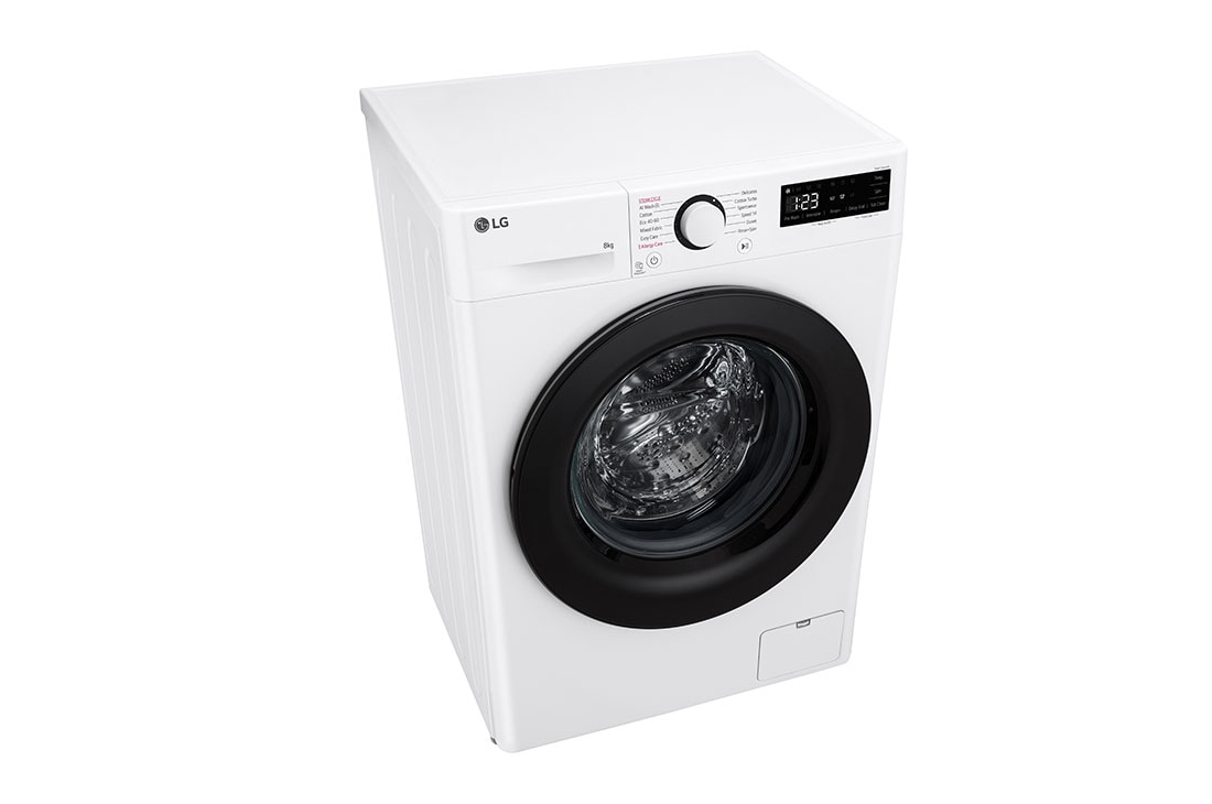 LG Masina de spalat LG, Slim, 8kg, 1200 rpm, Clasa A, Motor Inverter Direct Drive, Steam, Alb, Top perspective view, F2WR508SBW, thumbnail 8
