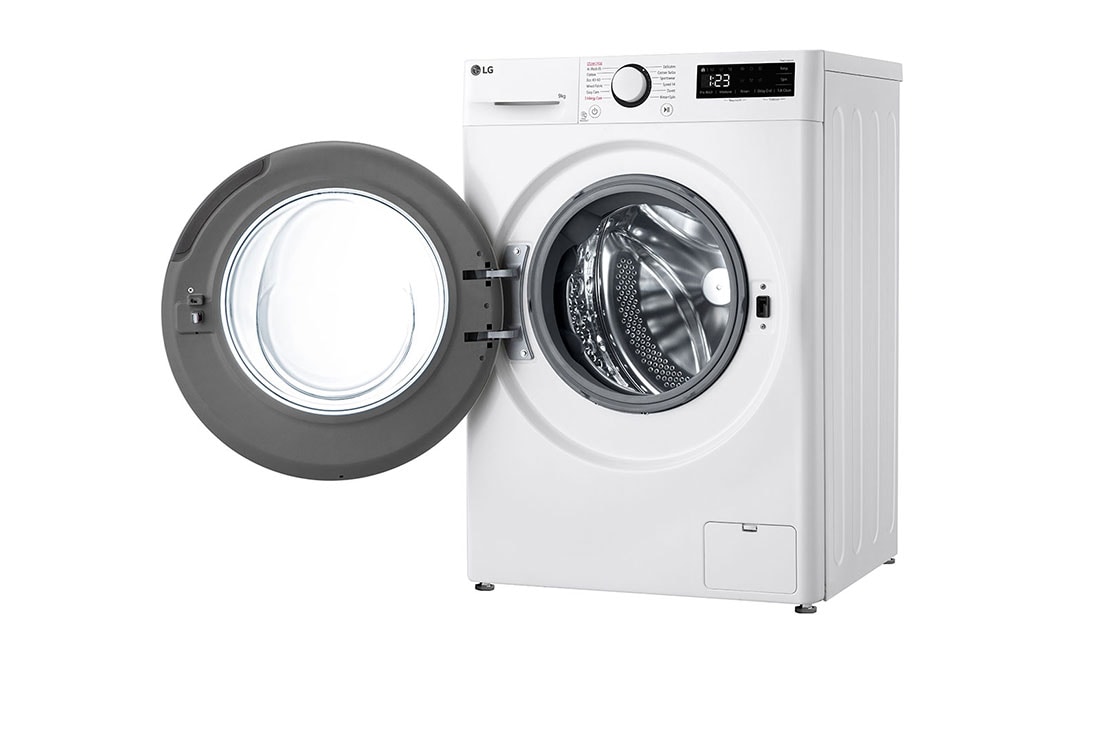 LG Masina de spalat LG, Slim, 9kg, 1200 rpm, Clasa A, Motor Inverter Direct Drive, Steam, Alb, Right side with Door open, F2WR509SWW, thumbnail 11