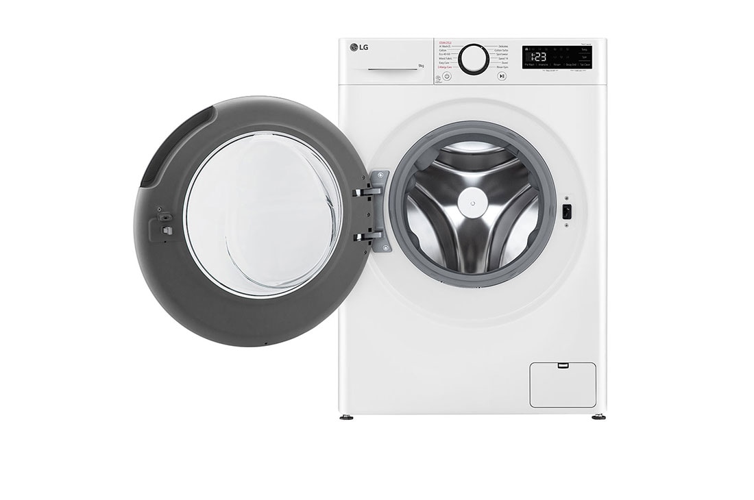 LG Masina de spalat LG, Slim, 9kg, 1200 rpm, Clasa A, Motor Inverter Direct Drive, Steam, Alb, Front view with door open , F2WR509SWW, thumbnail 2