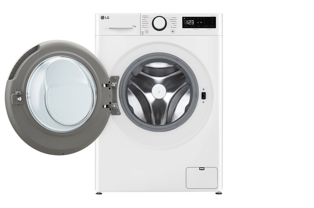 LG Masina de spalat LG, 11kg, 1400 rpm, Clasa A, Motor Inverter Direct Drive, TurboWash™, Steam, Alb, Front view with door open, F4WR511S0W, thumbnail 2