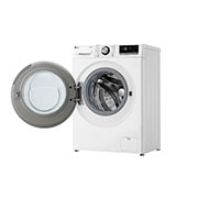 LG Masina de spalat LG, Slim, 9kg, 1200 rpm, Clasa A, Motor Inverter Direct Drive, Steam, Wi-fi, Alb, Right side view with door open, F2WR709S2W, thumbnail 11
