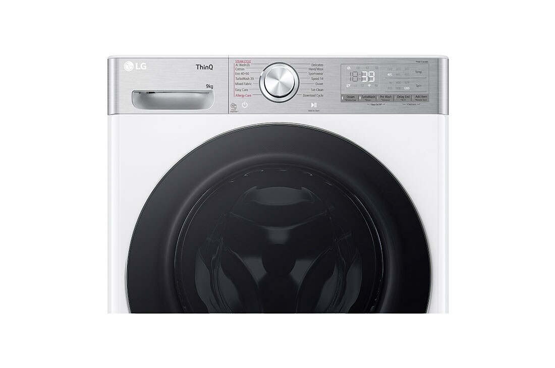 LG Masina de spalat LG, Slim, 9kg, 1200 rpm, Clasa A, Motor Inverter Direct Drive, Steam, Turbowash, Wifi, Alb  , Panel view, F2WR909P3W, thumbnail 6