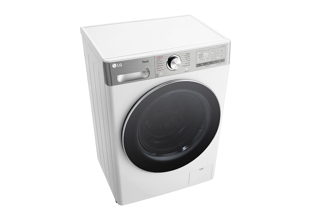 LG Masina de spalat LG, Slim, 9kg, 1200 rpm, Clasa A, Motor Inverter Direct Drive, Steam, Turbowash, Wifi, Alb  , Prospective view, F2WR909P3W, thumbnail 8