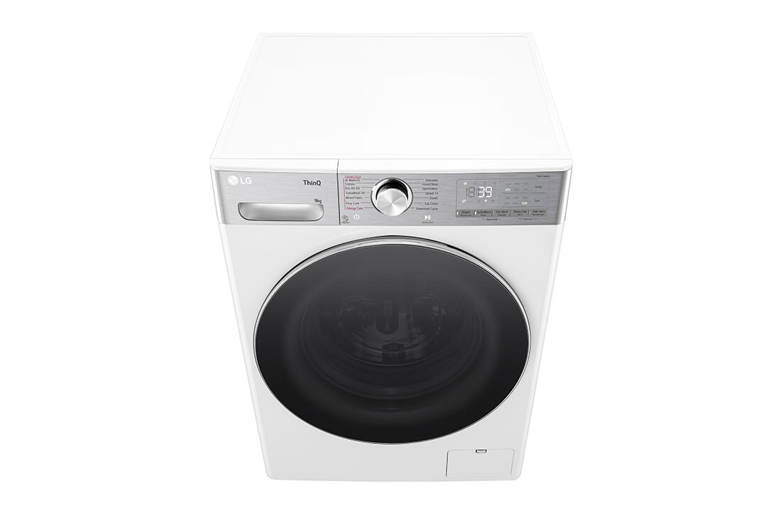 LG Masina de spalat LG, Slim, 9kg, 1200 rpm, Clasa A, Motor Inverter Direct Drive, Steam, Turbowash, Wifi, Alb  , Top view, F2WR909P3W, thumbnail 9
