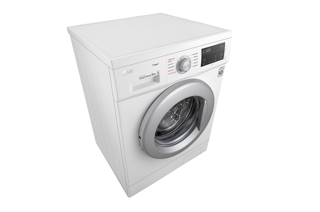 LG Masina de Spalat, 8 kg, 1400rpm, Motor Inverter Direct Drive, Steam, Alb, Right Perspective, F4J3TS4WE, thumbnail 6