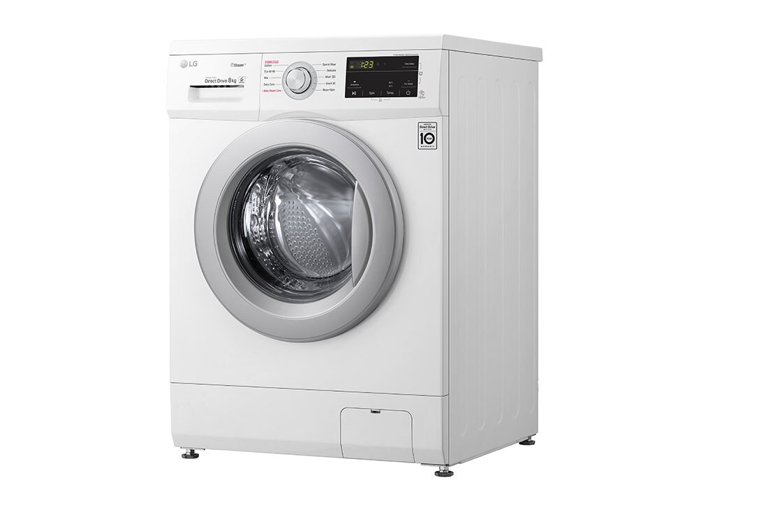 LG Masina de Spalat, 8 kg, 1400rpm, Motor Inverter Direct Drive, Steam, Alb, left side, F4J3TS4WE, thumbnail 10