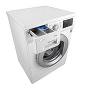 LG Masina de Spalat, 8 kg, 1400rpm, Motor Inverter Direct Drive, Steam, Alb, Right Perspective, F4J3TS4WE, thumbnail 7