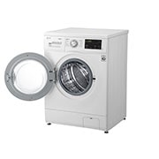 LG Masina de Spalat, 8 kg, 1400rpm, Motor Inverter Direct Drive, Steam, Alb, left side with open, F4J3TS4WE, thumbnail 11