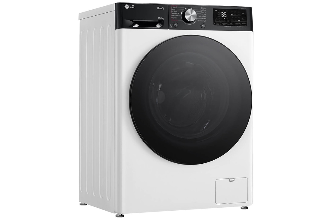 LG Mașină de spălat cu uscător, 11kg/ 6kg, 1400rpm, Motor Inverter Direct Drive, TurboWash, WI-FI, Alb, Left view, F4DR711S2H, thumbnail 10