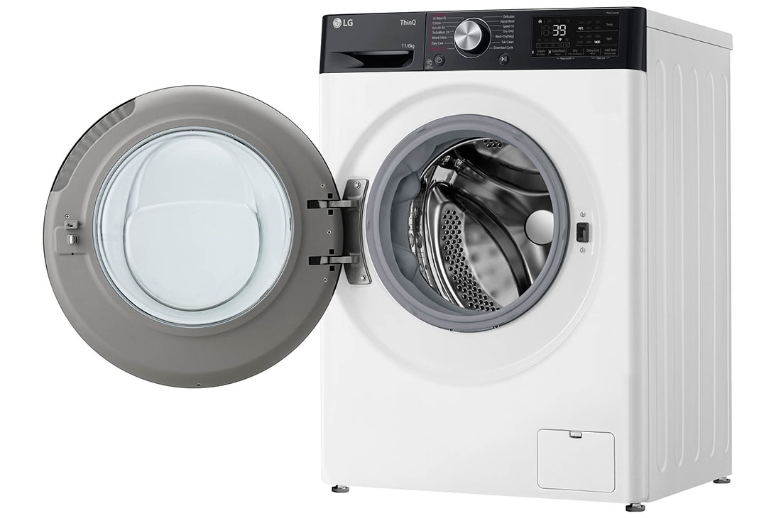 LG Mașină de spălat cu uscător, 11kg/ 6kg, 1400rpm, Motor Inverter Direct Drive, TurboWash, WI-FI, Alb, Right view, F4DR711S2H, thumbnail 11