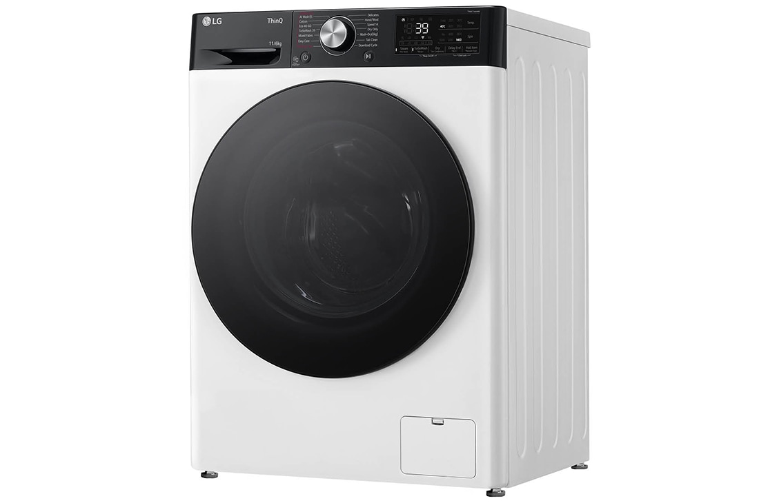 LG Mașină de spălat cu uscător, 11kg/ 6kg, 1400rpm, Motor Inverter Direct Drive, TurboWash, WI-FI, Alb, Right view, F4DR711S2H, thumbnail 12