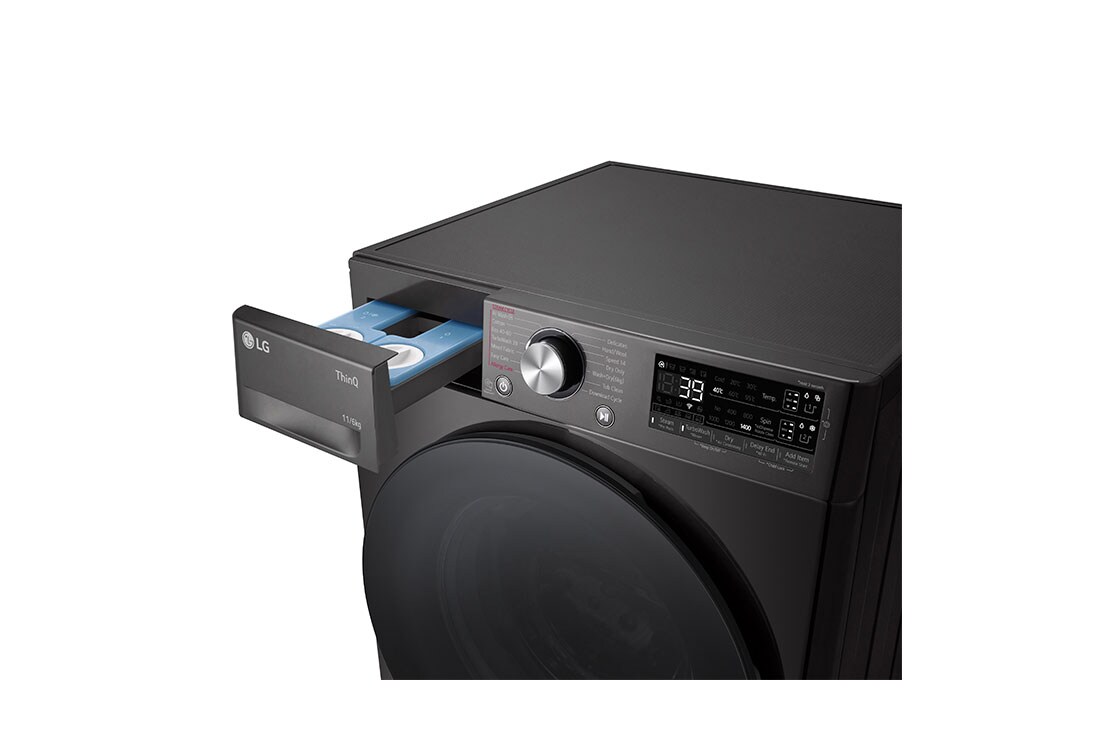 LG Masina de spalat cu uscator, 11kg/ 6kg, Motor Inverter Direct Drive, Steam, WI-FI, detergent load side image, F4DR711S2BA, thumbnail 6