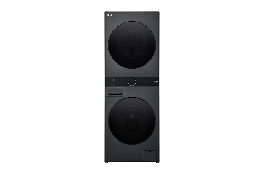 LG WashTower™, 12 kg / 10 kg, AI DD™, Steam™, TurboWash™360˚, Pompă de Căldură Dual Inverter, Față_Fără_Lumină, WT1210BBF
