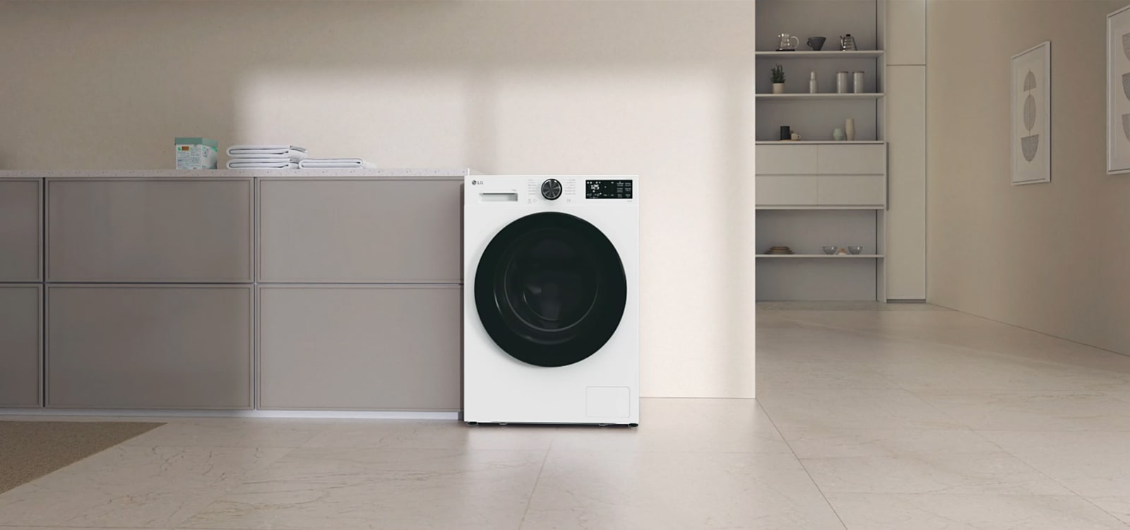 Un videoclip care îți prezintă detalii de aproape ale mașinii de spălat LG,