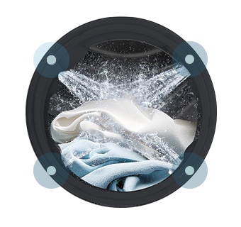 Imagine cu jetul puternic de apă pentru o curățare profundă a hainelor tale