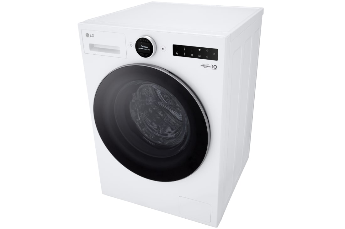 LG Mașină de spălat rufe LG Seria 7, 9 kg, 1400 rpm, AI Direct Drive, alba, Unghi înalt stânga, F2X70S9TWS, thumbnail 8