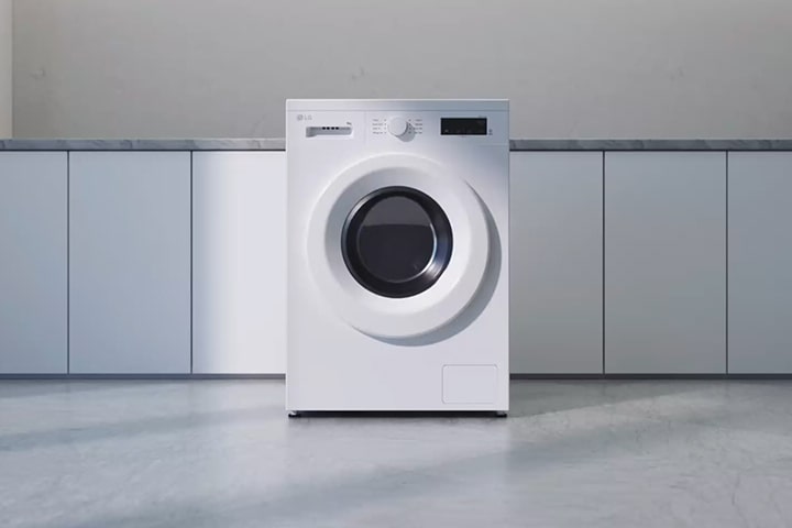 Prezintă faptul că partea superioară a mașinii de spălat poate fi scoasă și zona compactă
