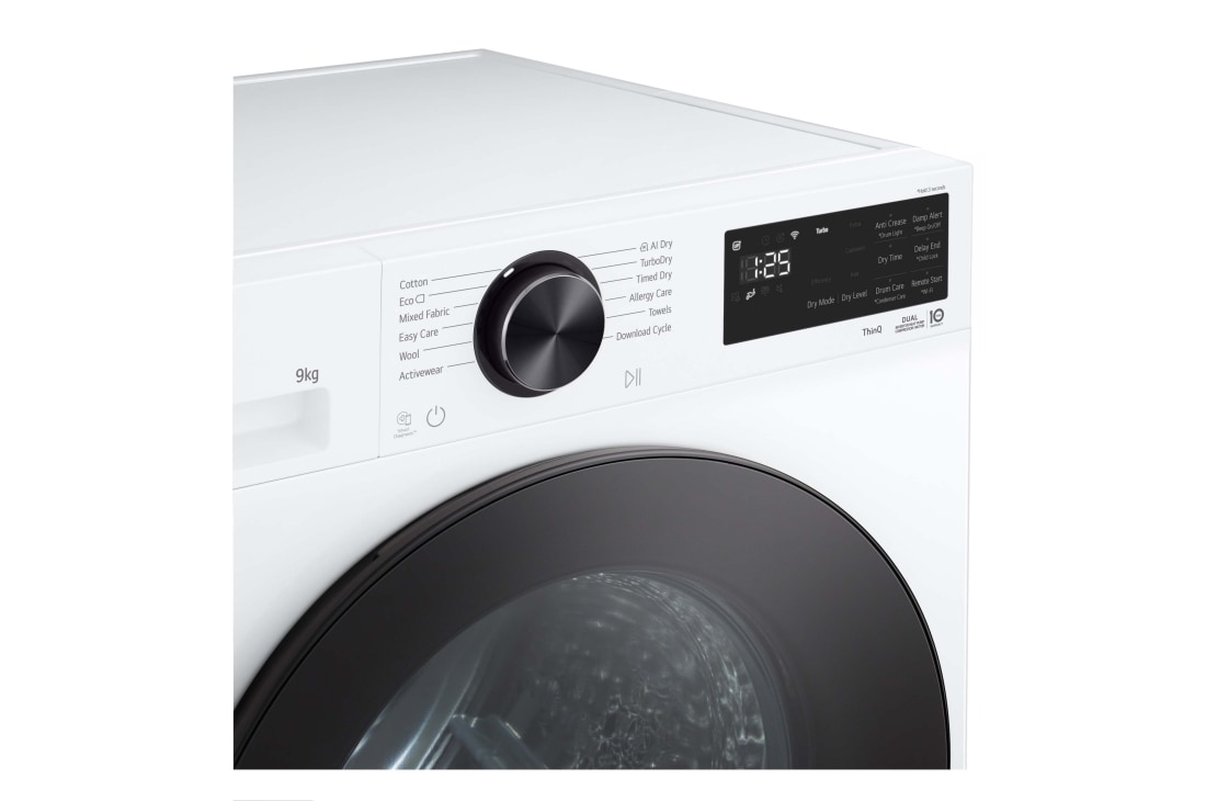LG Uscător cu pompă de căldură AI DUAL Inverter Heat Pump™, 9 kg, ThinQ™., RHX5009TLB, thumbnail 4