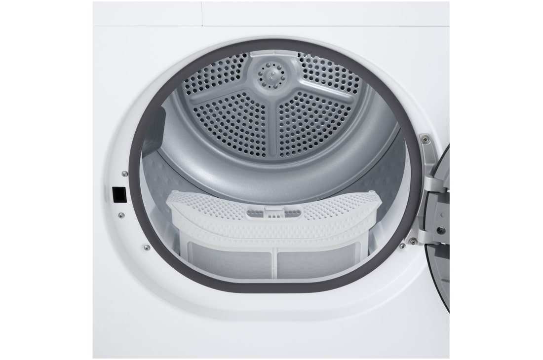 LG Uscător de rufe cu pompă de căldură, 8 kg, Clasa D, imagine detaliată cu interiorul frontal superior al uscătorului, RHA1008NWK, thumbnail 10