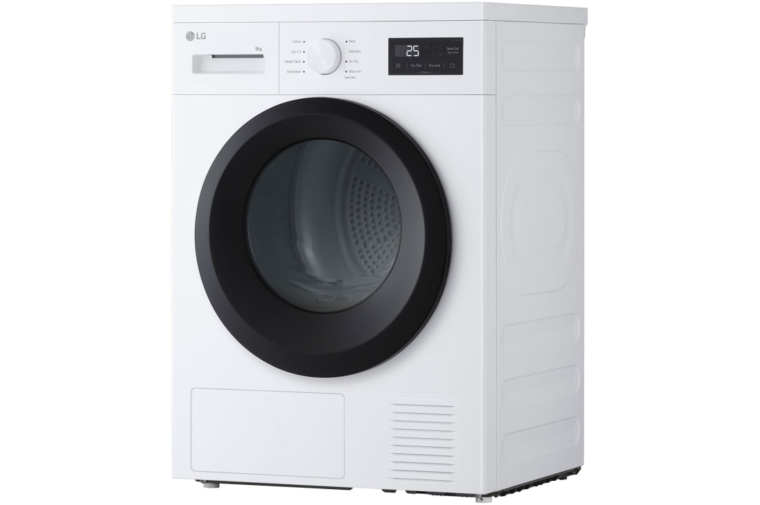 LG Uscător de rufe cu pompă de căldură, 8 kg, Clasa D, imagine cu partea dreaptă a uscătorului, RHA1008NWK, thumbnail 11