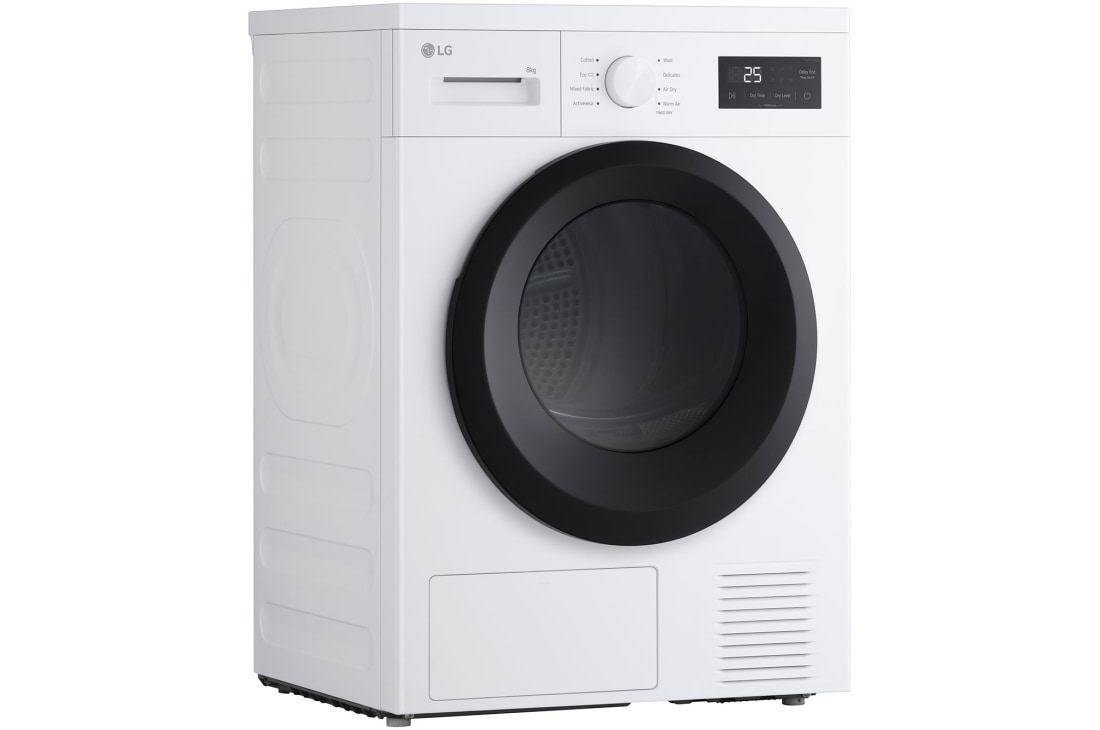 LG Uscător de rufe cu pompă de căldură, 8 kg, Clasa D, imagine cu partea stângă a uscătorului (vedere laterală stânga), RHA1008NWK, thumbnail 13