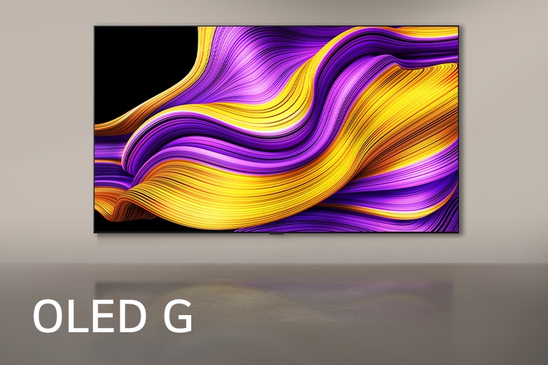 LG OLED G afișează un fundal abstract.