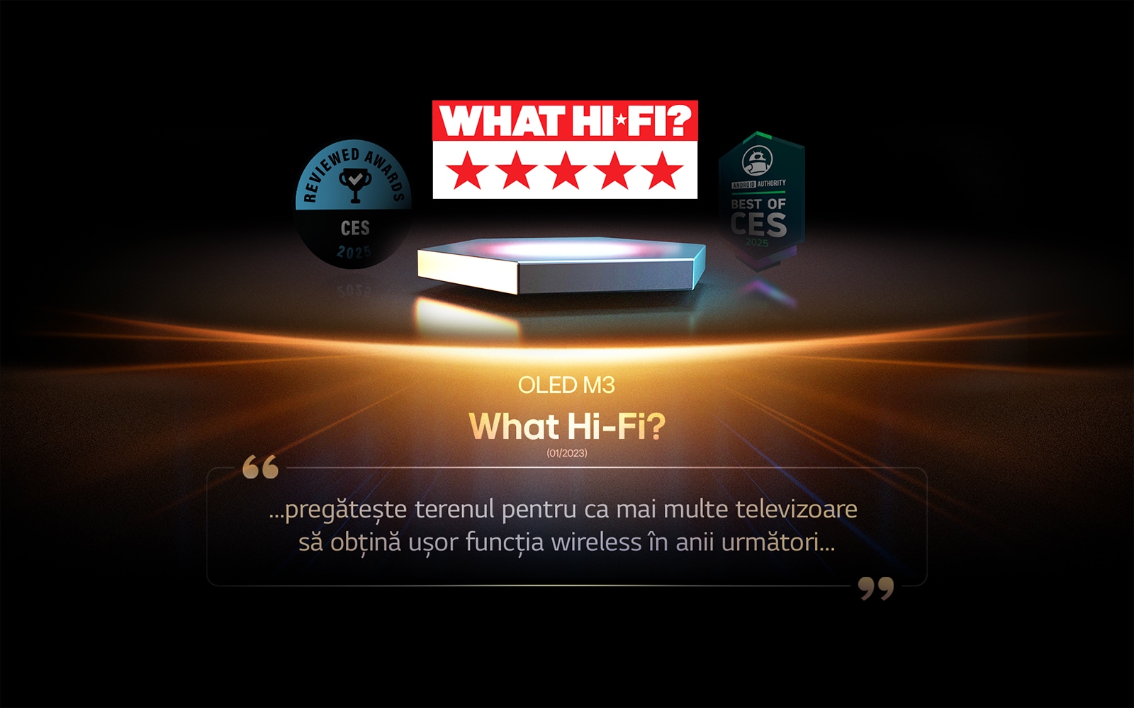 Premiu pentru OLED M3 de la What Hi-Fi. Extras din recenziilor lor anterioare, pregătește terenul pentru ca mai multe televizoare să obțină ușor funcția wireless în anii următori…