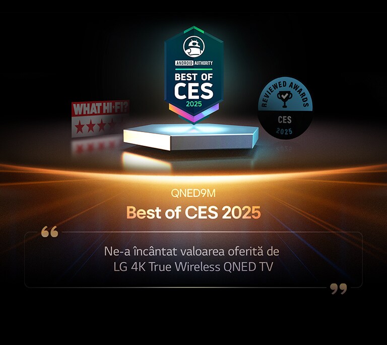 Premiu pentru QNED9M de la autoritatea Android. Cea mai bună citare CES 2025 Extras din recenziile lor anterioare, ne-a încântat valoarea oferită de LG 4K True Wireless QNED TV.