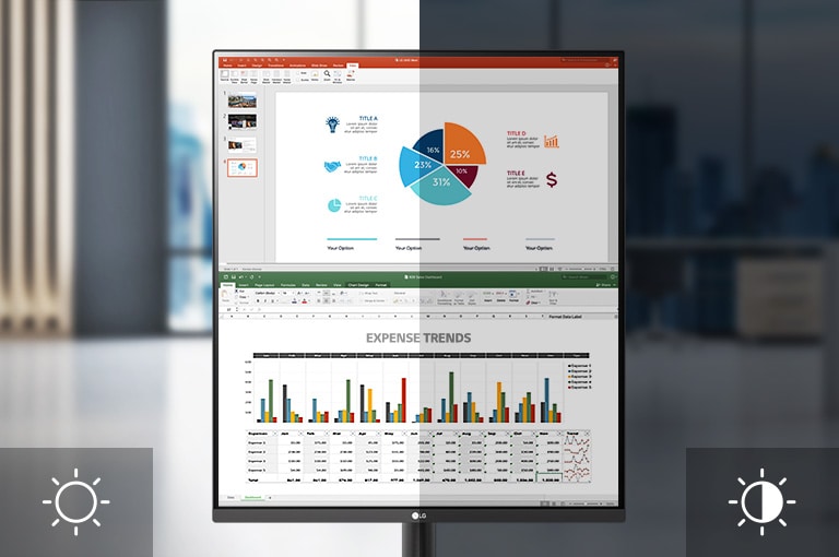 Senzorul reacționează la lumină, făcând ecranul mai luminos în zonele luminoase și mai întunecat în zonele întunecate.