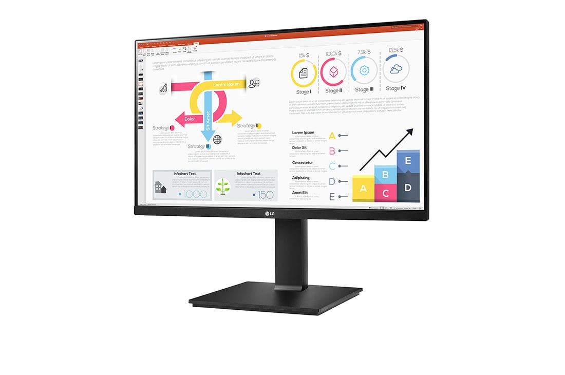 LG Monitor IPS QHD de 23,8'', cu Daisy Chain și USB Type-C™, vedere laterală la +15 grade, 24QP750-B, thumbnail 2