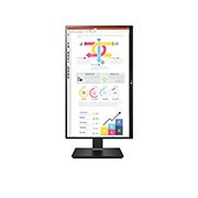 LG Monitor IPS QHD de 23,8'', cu Daisy Chain și USB Type-C™, vedere frontală, cu afișajul pivotând la 90 de grade într-o vedere portret, 24QP750-B, thumbnail 9