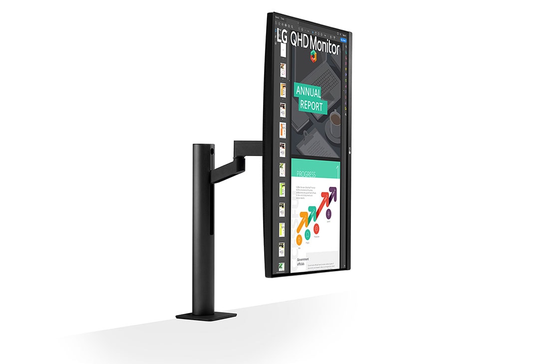 LG Monitor IPS QHD Ergo IPS de 27'' cu USB Type-C™, Vedere din perspectivă 2, 27QN880-B, thumbnail 8
