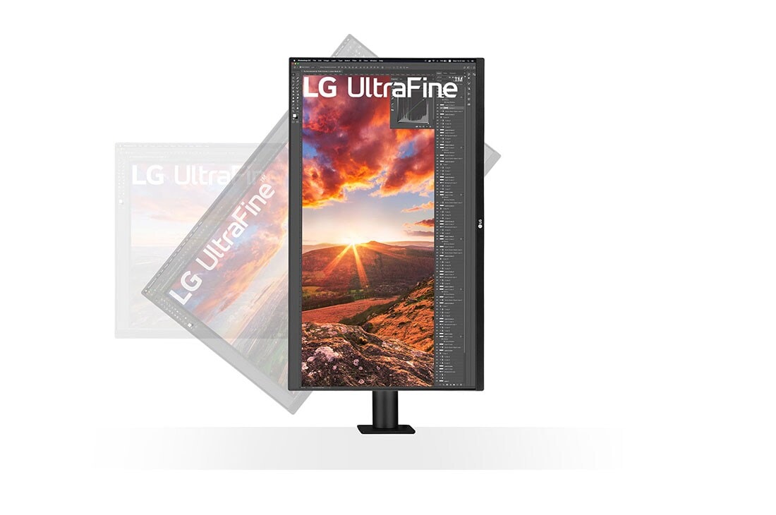 LG Monitor IPS UHD 4K Ergo de 31.5'' cu USB Type-C™, Vedere laterală a monitorului înclinat în sus, 32UN880-B, thumbnail 7