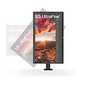 LG Monitor IPS UHD 4K Ergo de 31.5'' cu USB Type-C™, Vedere laterală a monitorului înclinat în sus, 32UN880-B, thumbnail 7