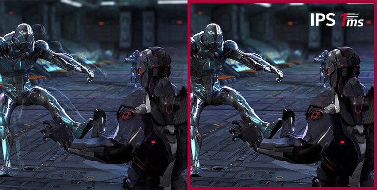 Compararea imaginilor ulterioare cu IPS 5ms și cu IPS 1ms