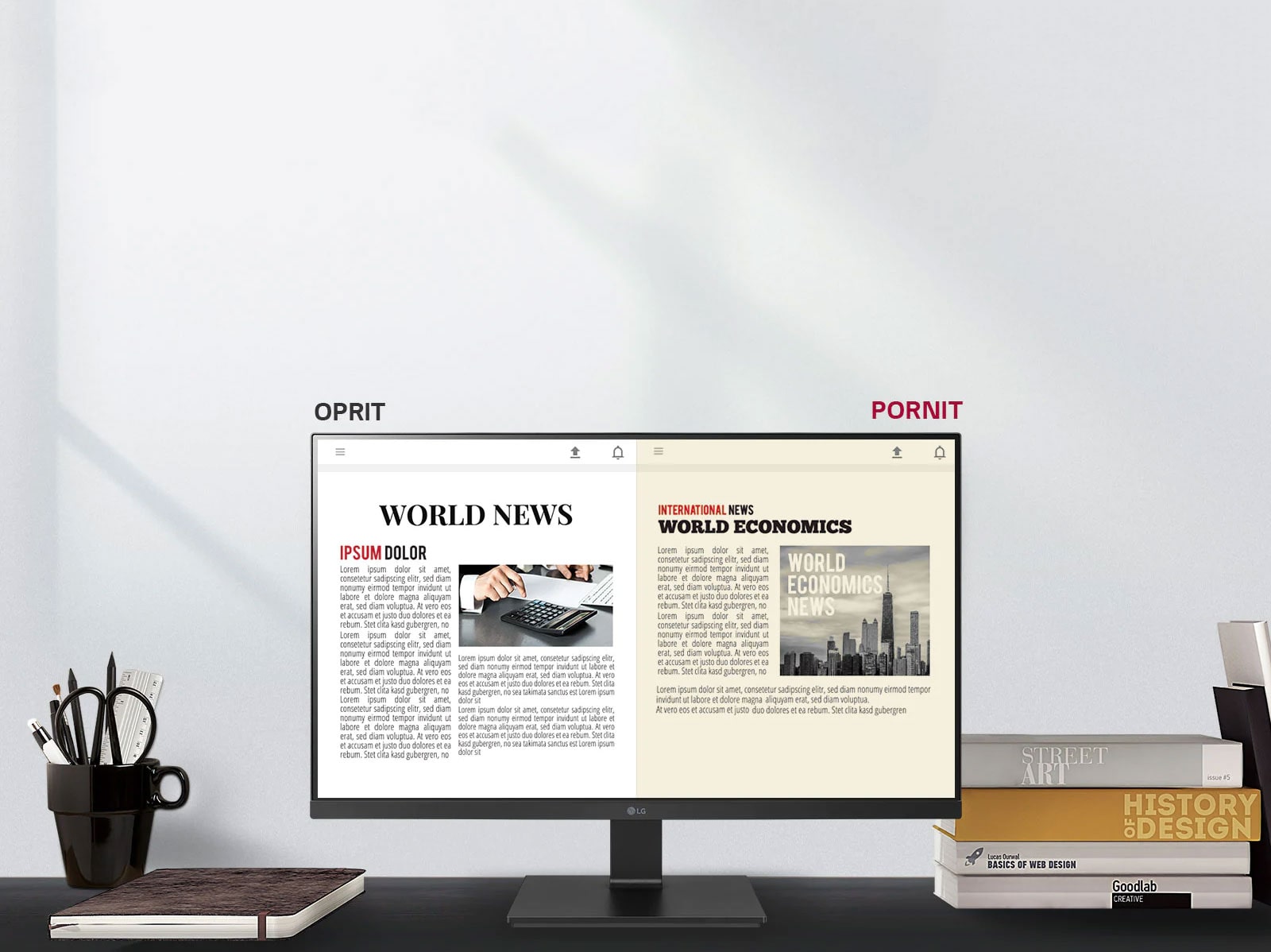 Culoarea albastră redusă îmbunătățește confortul vizual.