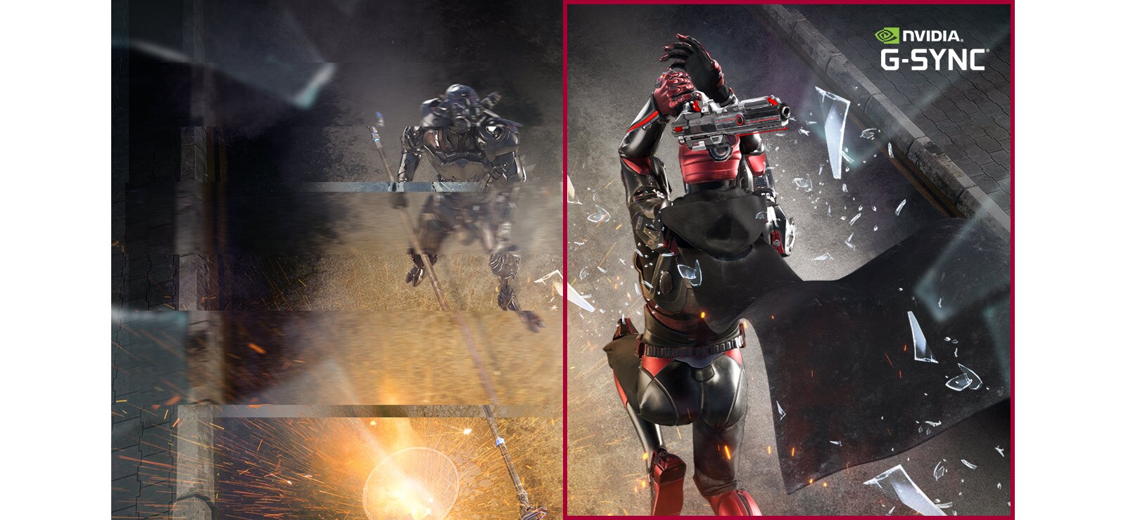 Mișcarea în timpul jocurilor compatibilă cu G-SYNC® față de modul OPRIT