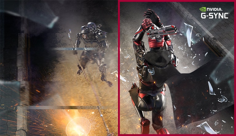 Mișcarea în timpul jocurilor compatibilă cu G-SYNC® față de modul OPRIT