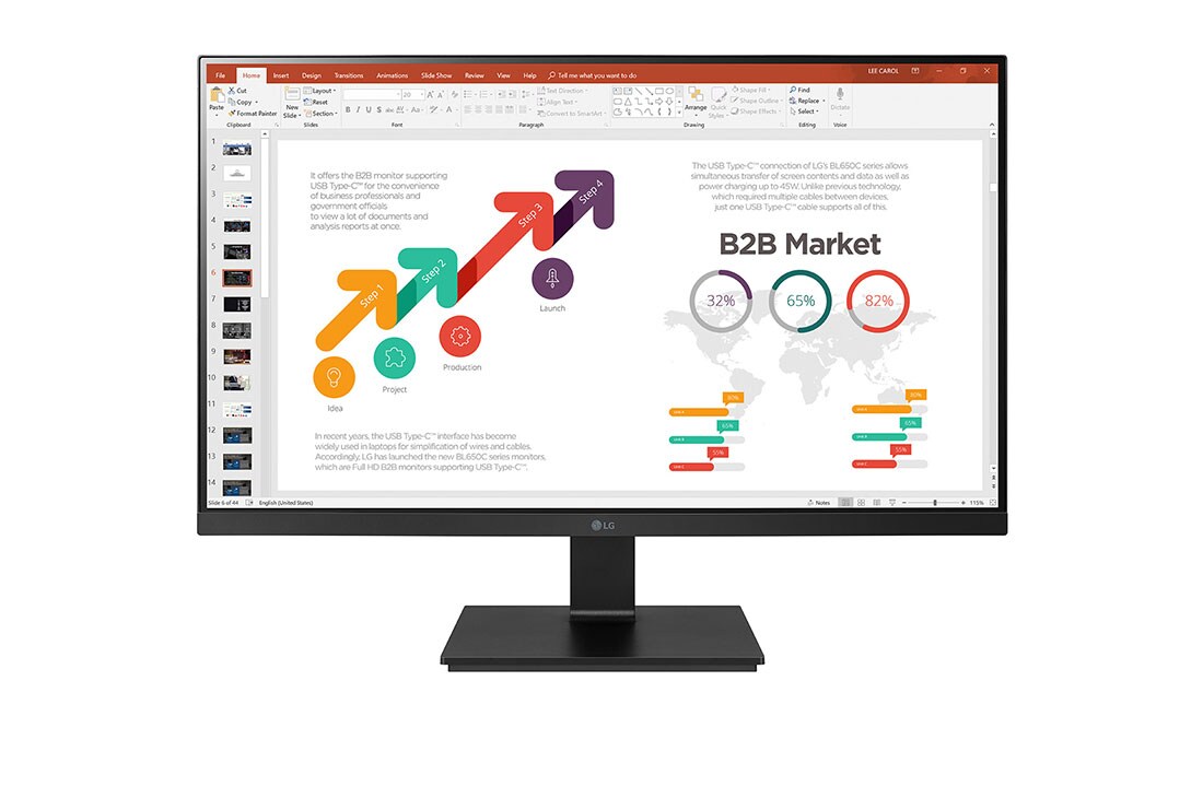 LG Monitor IPS Full HD de 27'', front image, 27BL650C-B