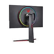 LG Monitor pentru jocuri UHD 4K UltraGear™ Nano IPS 1ms (GtG), 27'', cu VESA DSC, vedere în perspectivă din spate 2 cu Sphere Lighting 2.0 în culorile curcubeului, 27GN950-B, thumbnail 9